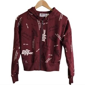 Dr Pepper Women's Cropped Full-zip Hoodie Viral On TikTok. Size Medium